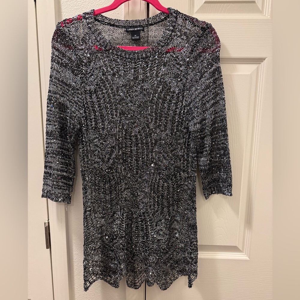 Lauren Michelle Black and Silver Sweater